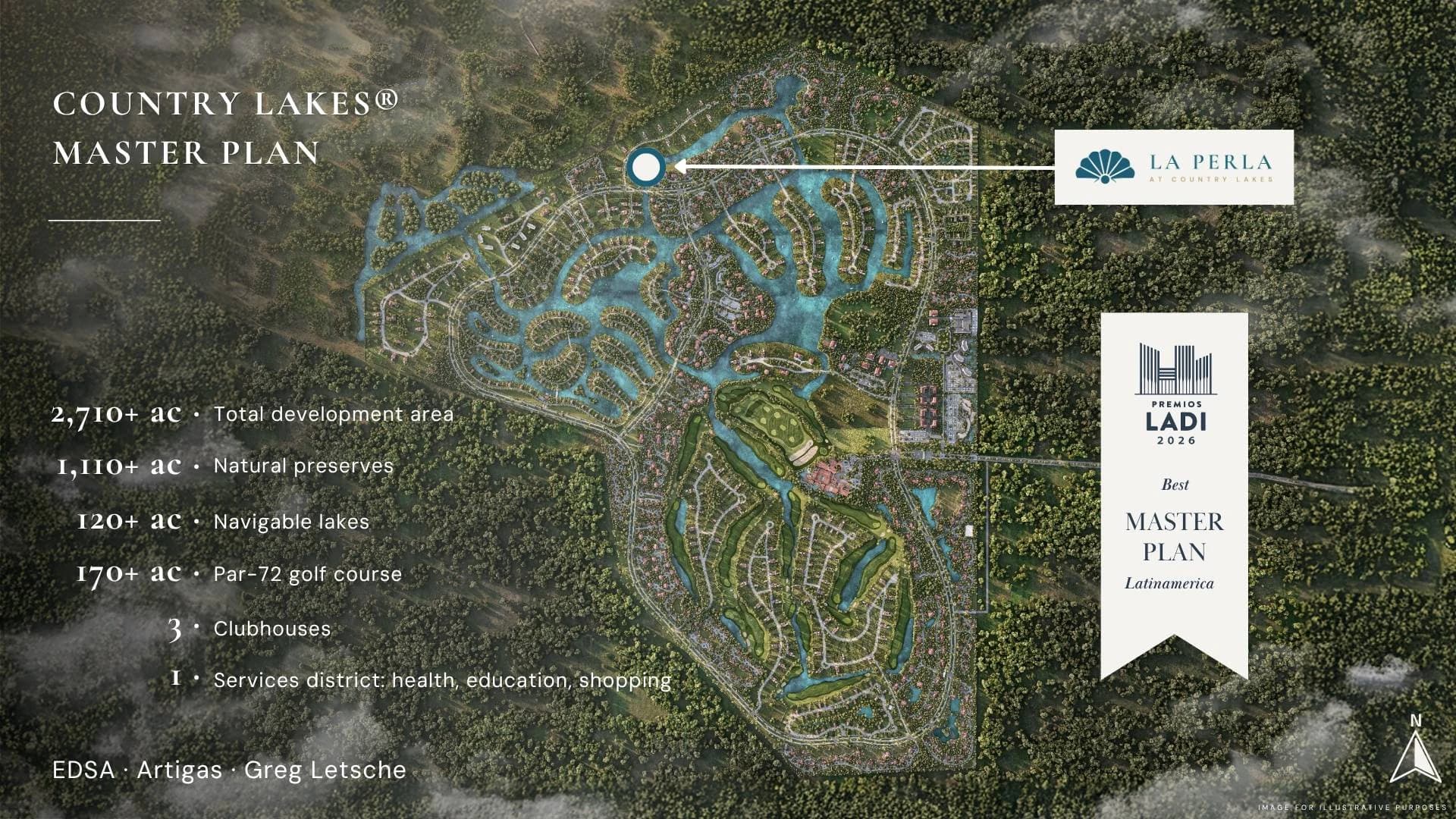 Country Lakes master plan with La Perla's location marked